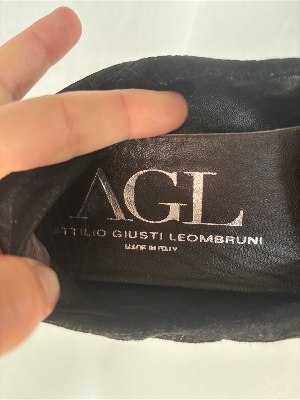 AGL Black Suede Driving Loafer Ballet Flats Nubuck Gold Horse Bit Accent US 7 - Picture 4 of 6